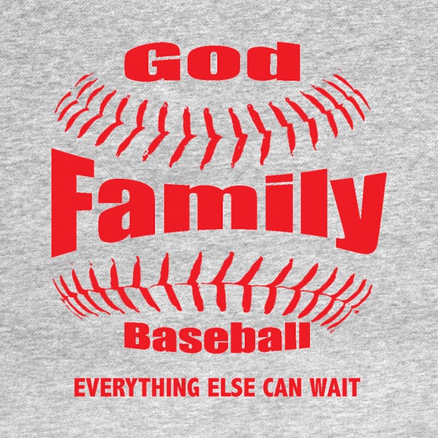 Christian Baseball Gift - God, Family Baseball by Therapy for Christians